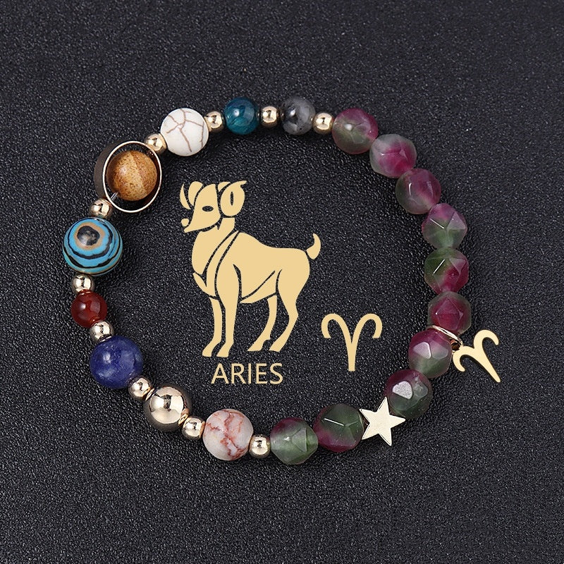 Tinkers Zodiac Gemstone Bracelet – Natural Stone, All 12 Signs