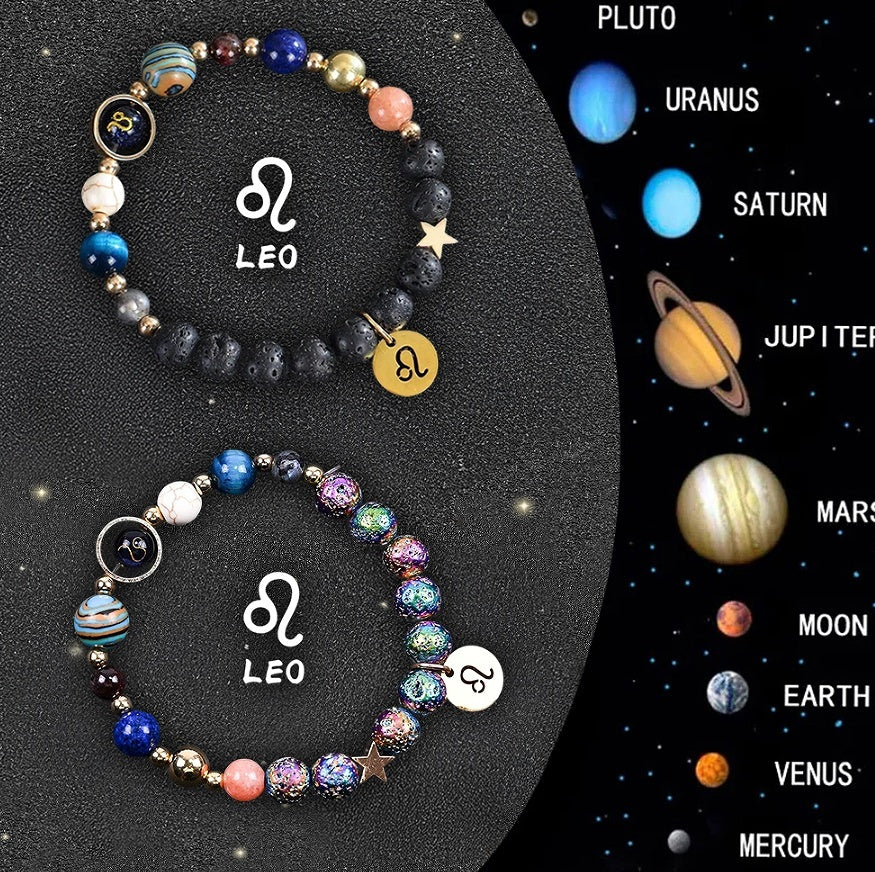 Tinkers Zodiac Stone Bracelet Set – 2-Piece Natural Stone, All 12 Signs