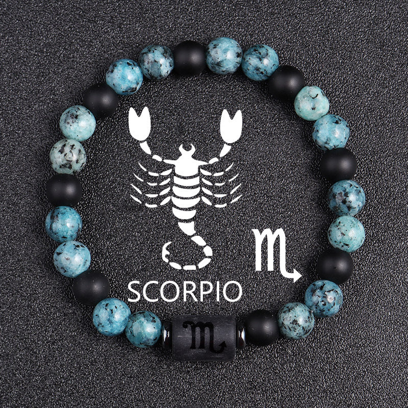 Tinkers Rare Obsidian Zodiac Bracelet Twelve Constellations
