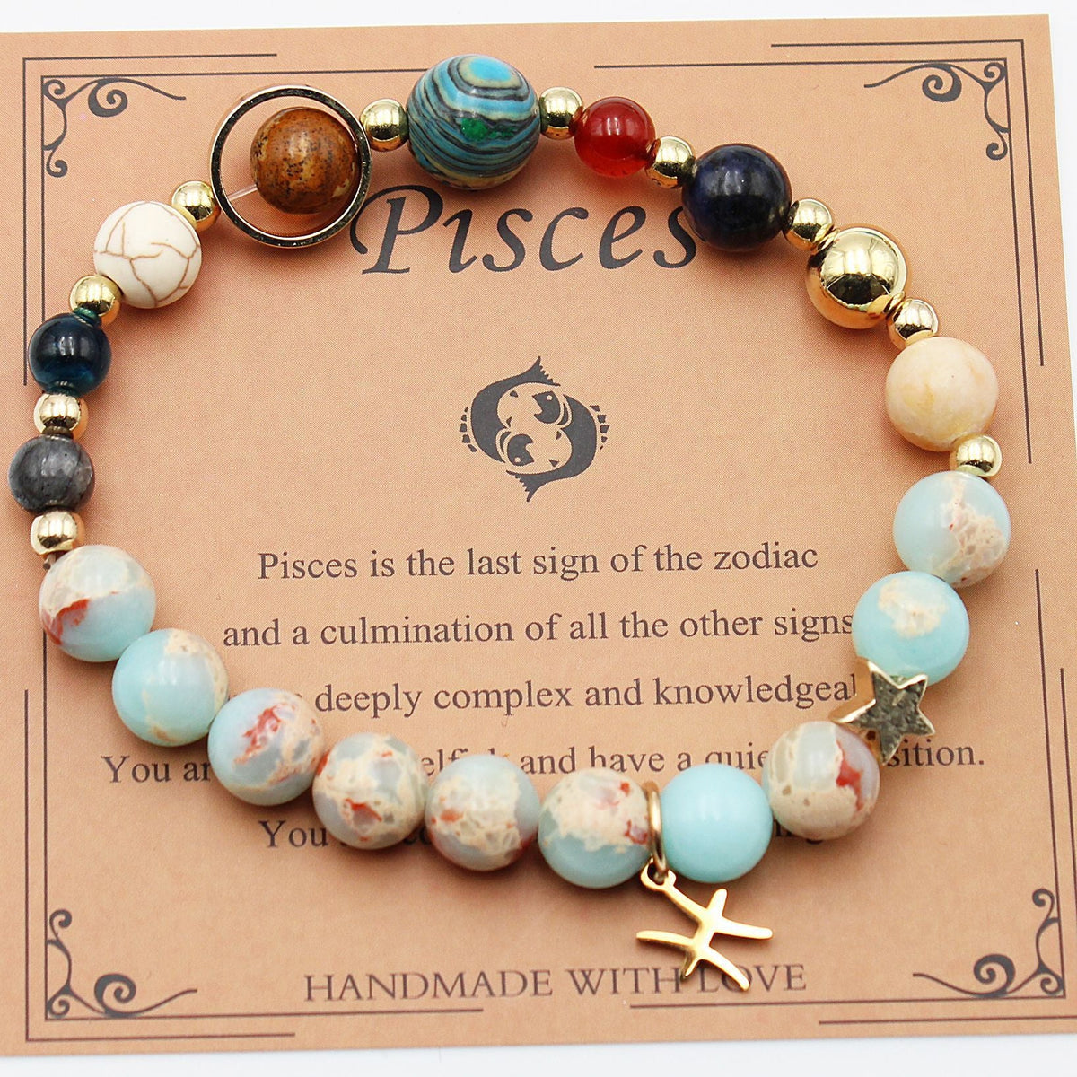 Tinkers Zodiac Natural Stone Bracelet — All 12 Constellations, 3 Stone Styles