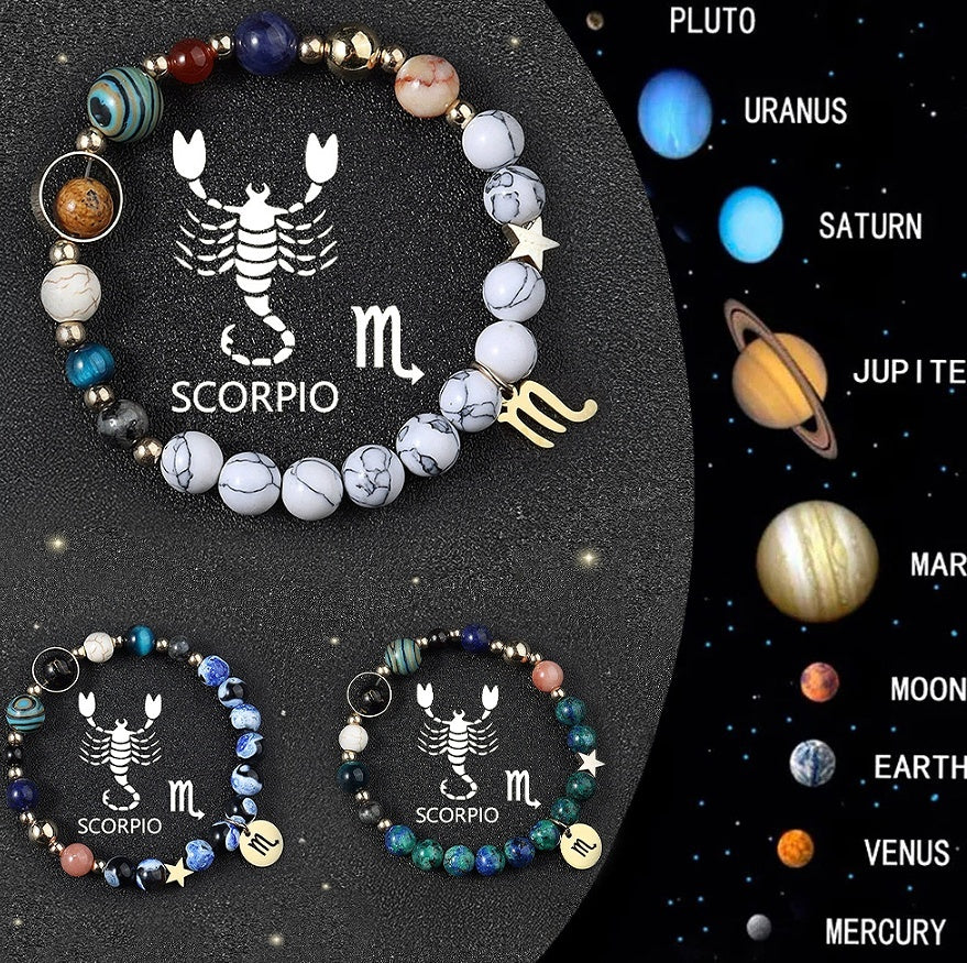 Tinkers Zodiac Crystal Bracelet Set – 3-Piece Stack, Your Sign, Your Stones