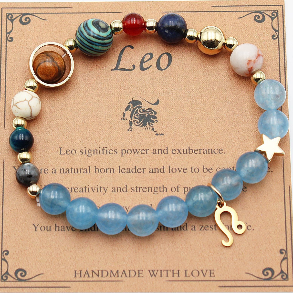 Tinkers Zodiac Natural Stone Bracelet — All 12 Constellations, 3 Stone Styles