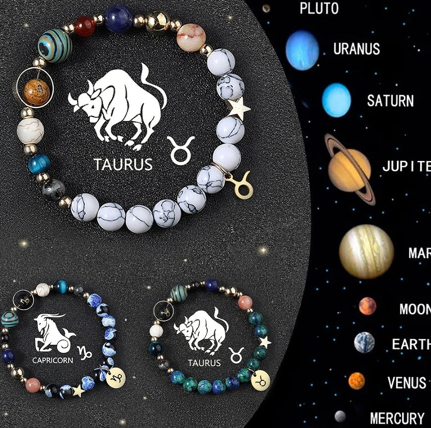 Tinkers Zodiac Crystal Bracelet Set – 3-Piece Stack, Your Sign, Your Stones