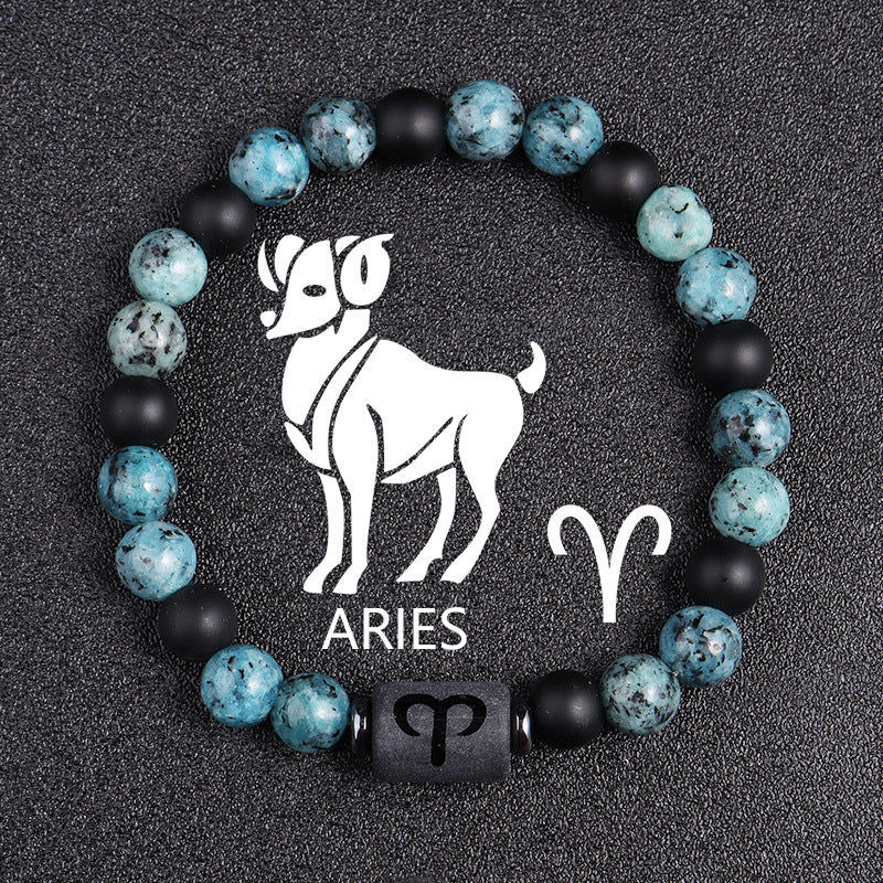 Tinkers Rare Obsidian Zodiac Bracelet Twelve Constellations