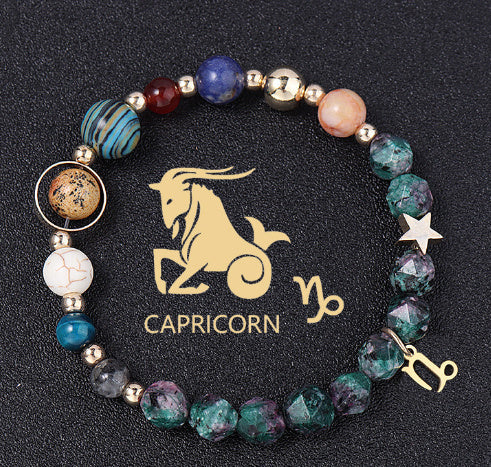 Tinkers Zodiac Natural Stone Bracelet – All 12 Constellations, Exclusive Edition