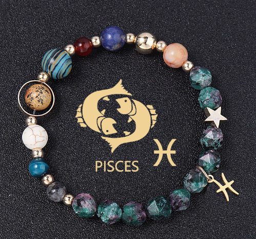 Tinkers Zodiac Natural Stone Bracelet – All 12 Constellations, Exclusive Edition