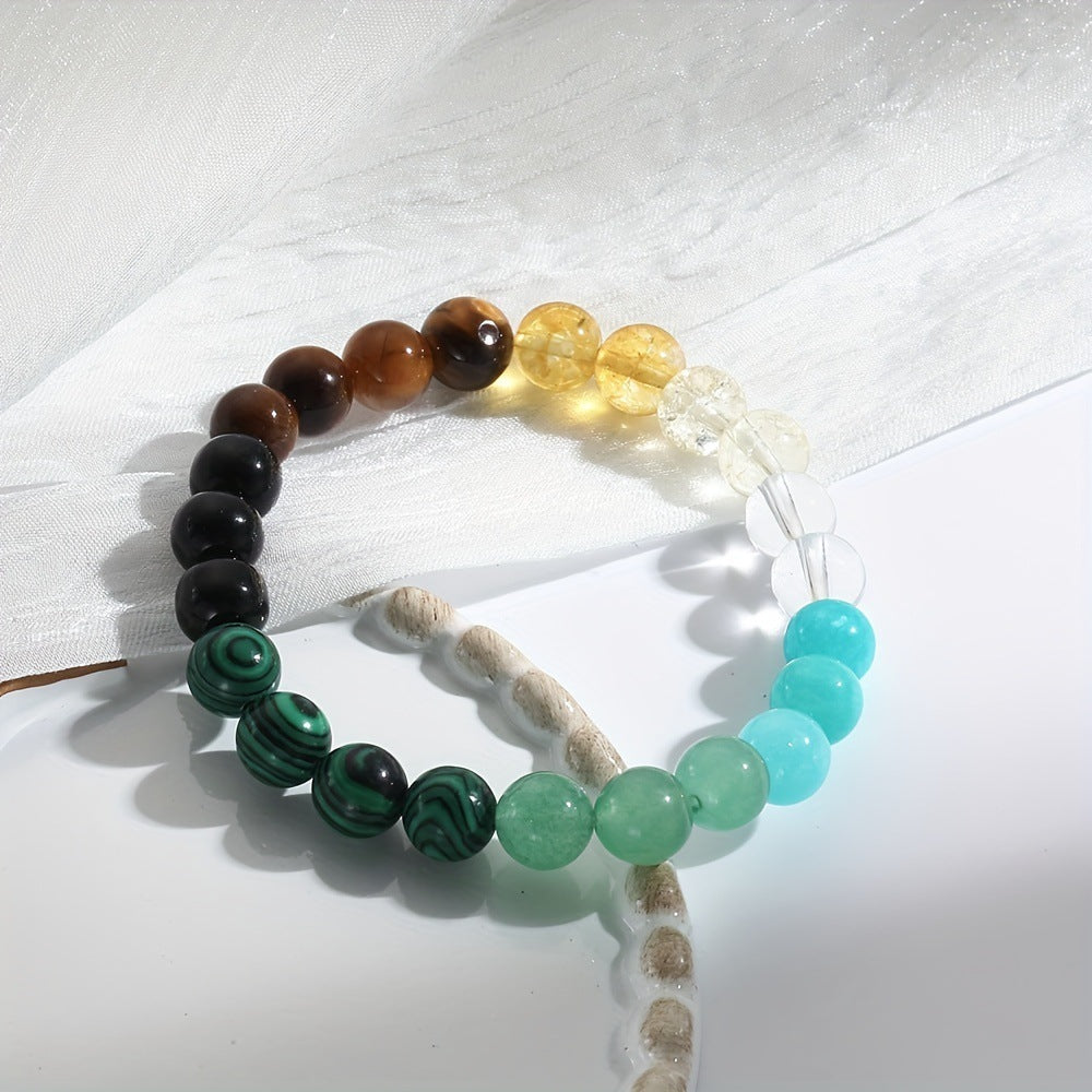 Tinkers Triple Stone Energy Bracelet – Citrine, Dongling & Malachite