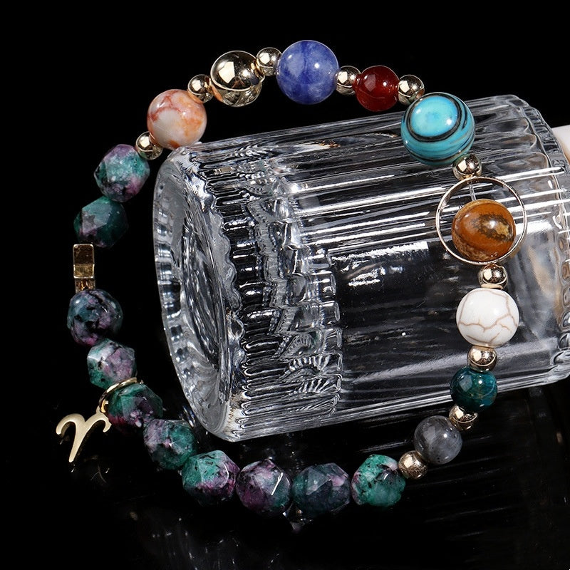 Tinkers Zodiac Natural Stone Bracelet – All 12 Constellations, Exclusive Edition