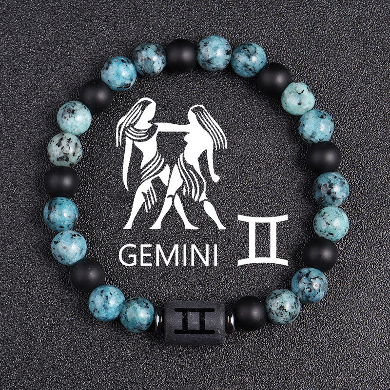 Tinkers Rare Obsidian Zodiac Bracelet Twelve Constellations