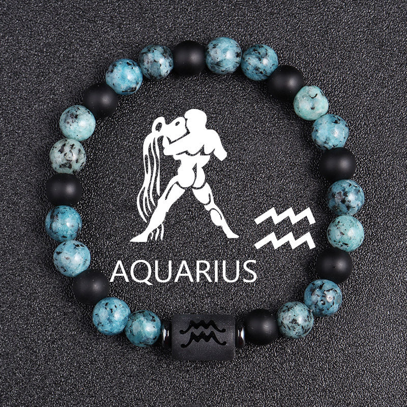 Tinkers Rare Obsidian Zodiac Bracelet Twelve Constellations