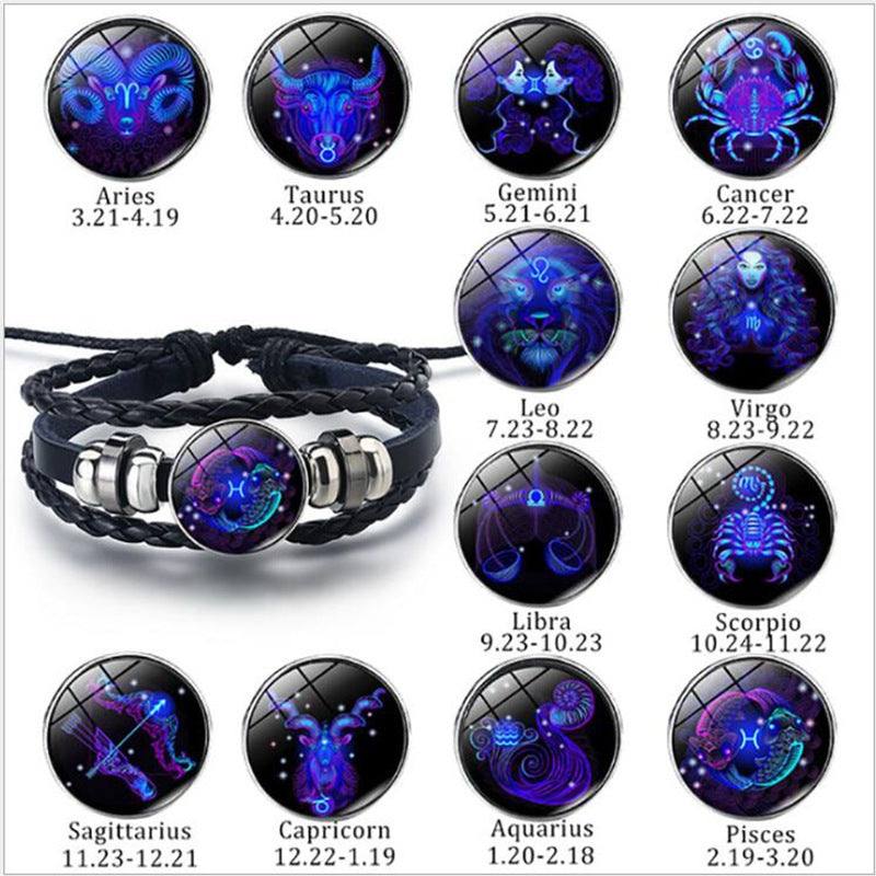 Zodiac Constellation Bracelet – Luminous Braided Design