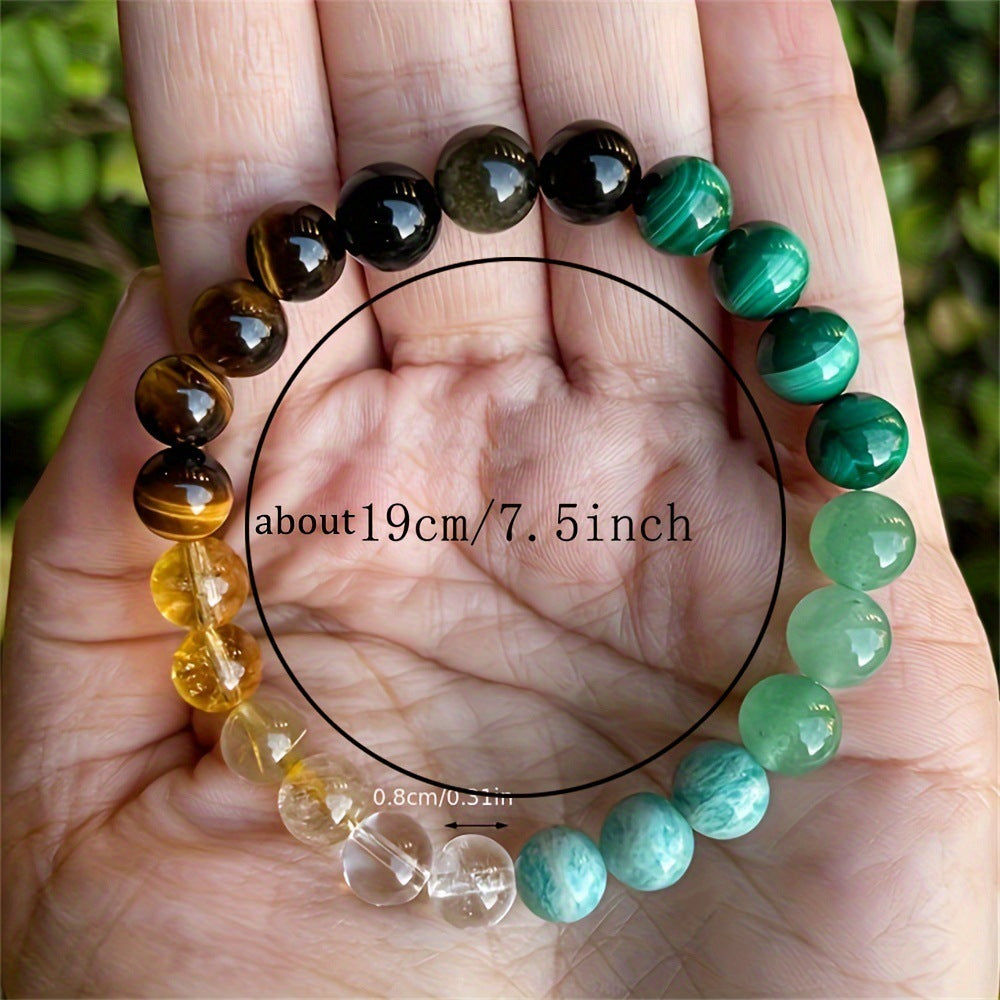 Tinkers Triple Stone Energy Bracelet – Citrine, Dongling & Malachite