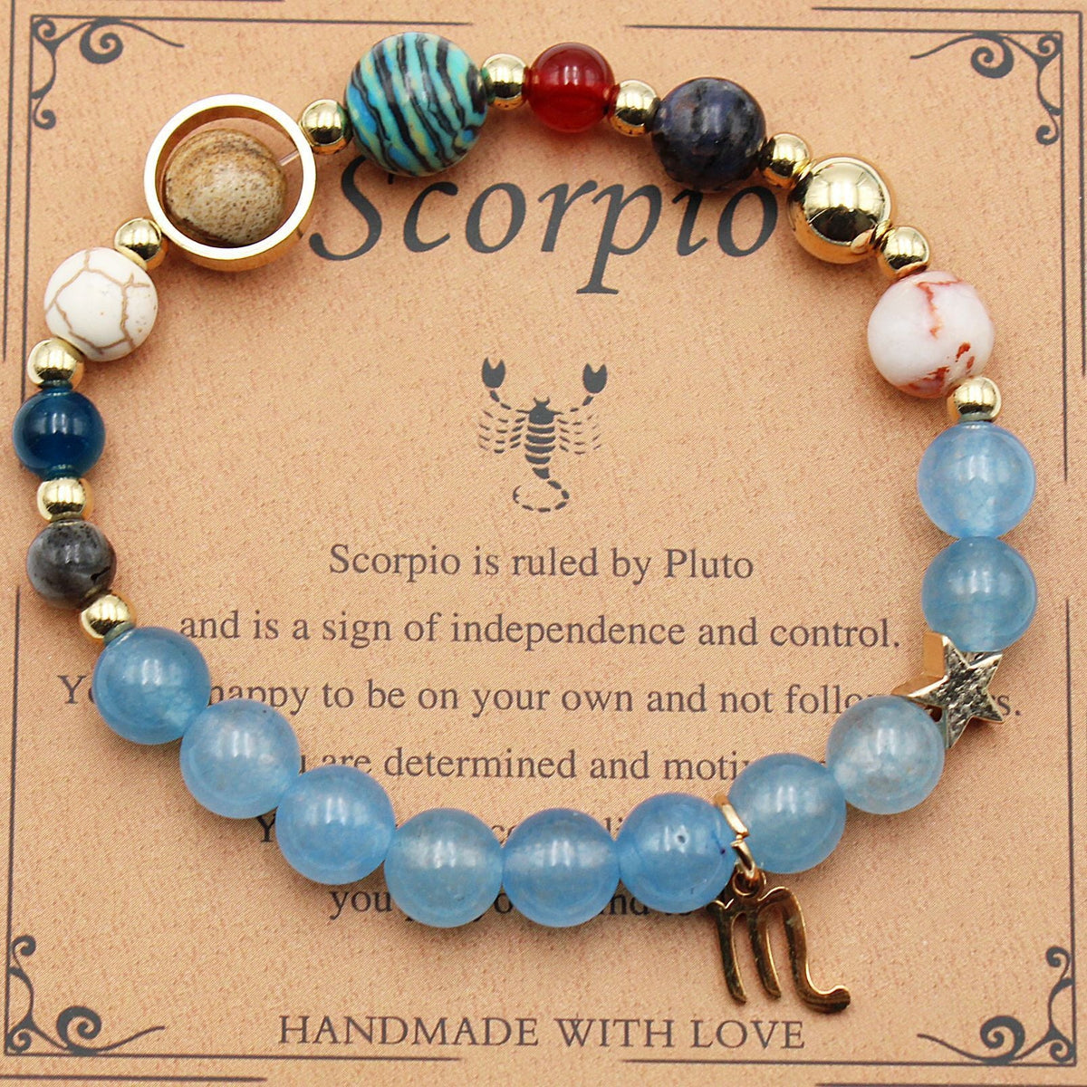 Tinkers Zodiac Natural Stone Bracelet — All 12 Constellations, 3 Stone Styles