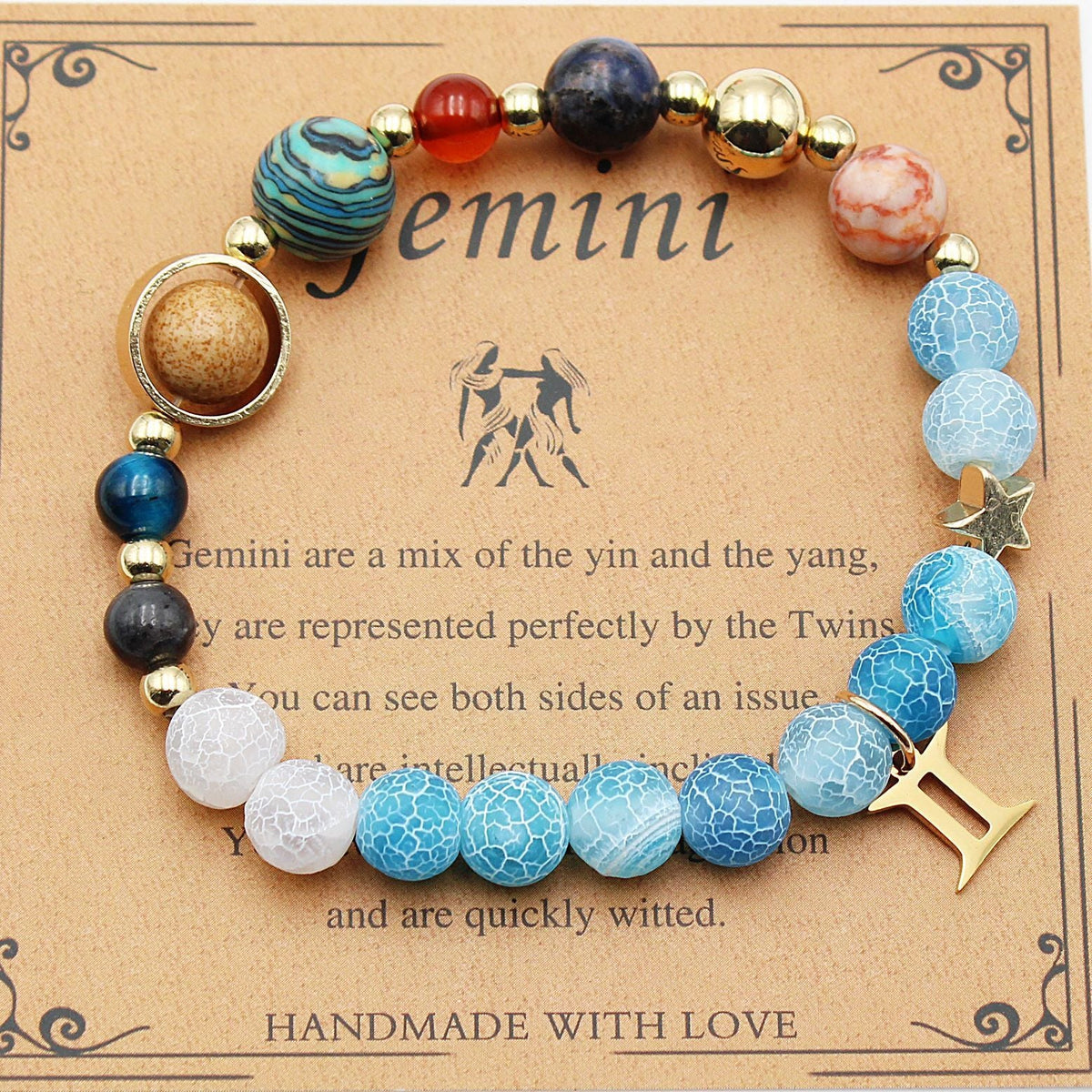 Tinkers Zodiac Natural Stone Bracelet — All 12 Constellations, 3 Stone Styles