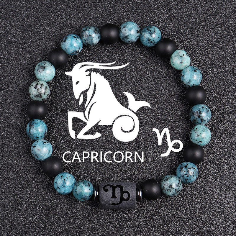 Tinkers Rare Obsidian Zodiac Bracelet Twelve Constellations
