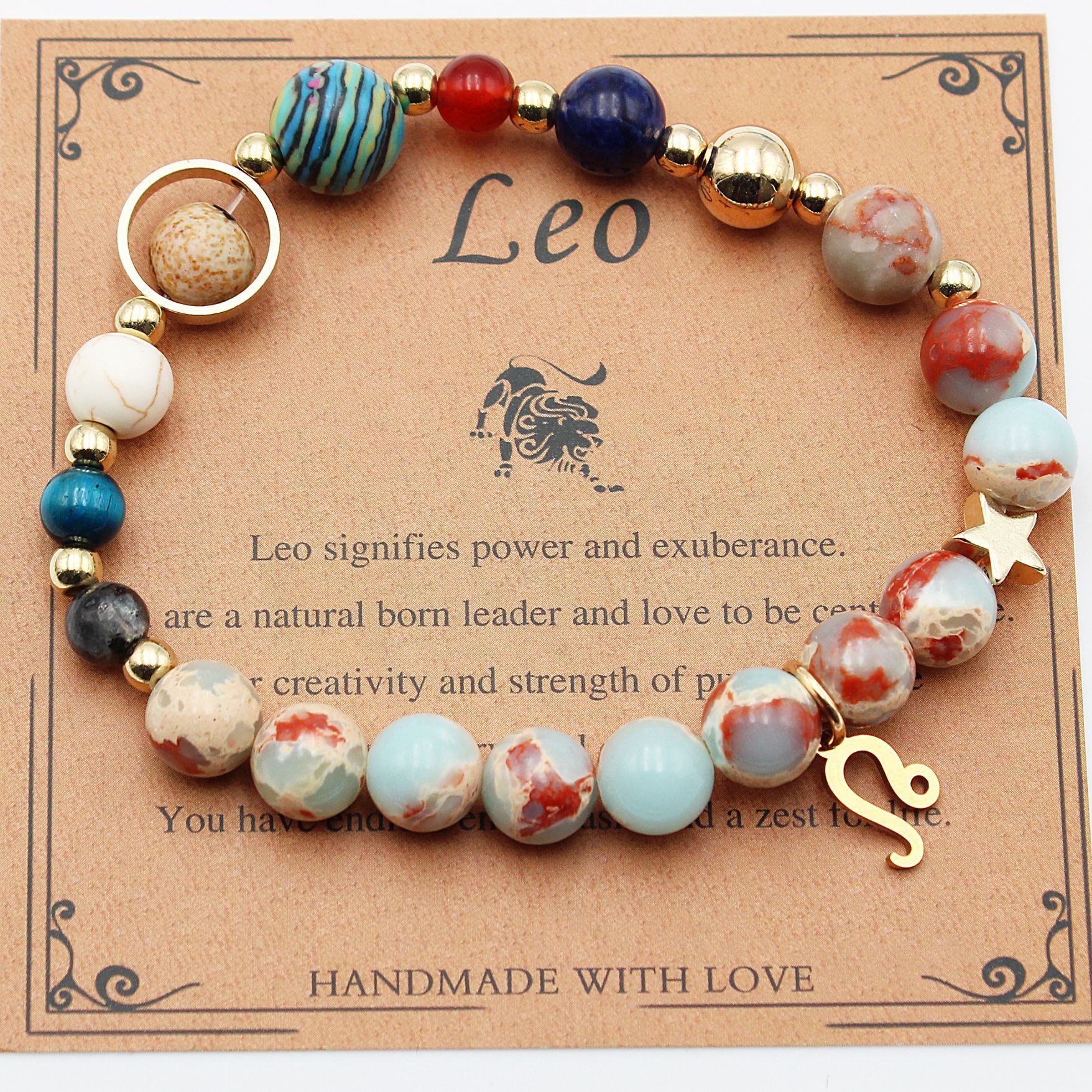 Tinkers Zodiac Natural Stone Bracelet — All 12 Constellations, 3 Stone Styles