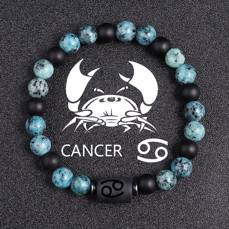 Tinkers Rare Obsidian Zodiac Bracelet Twelve Constellations