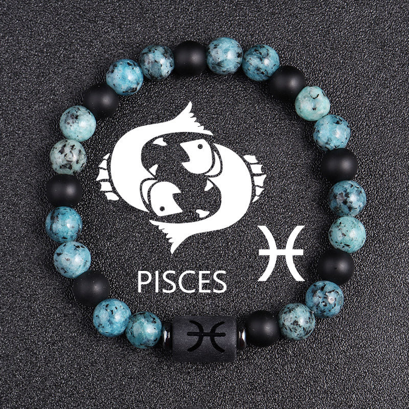 Tinkers Rare Obsidian Zodiac Bracelet Twelve Constellations