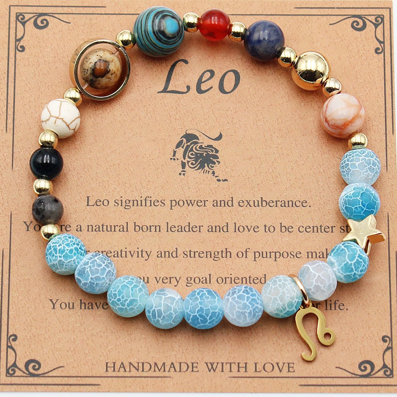 Tinkers Zodiac Natural Stone Bracelet — All 12 Constellations, 3 Stone Styles