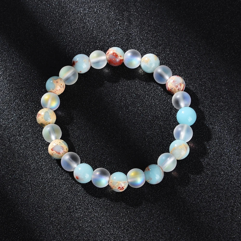 Aura Quartz Ocean Sediment Beaded Bracelet Signature