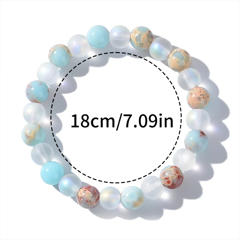 Aura Quartz Ocean Sediment Beaded Bracelet Signature
