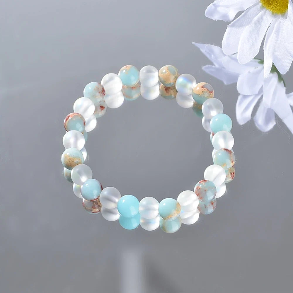 Aura Quartz Ocean Sediment Beaded Bracelet Signature