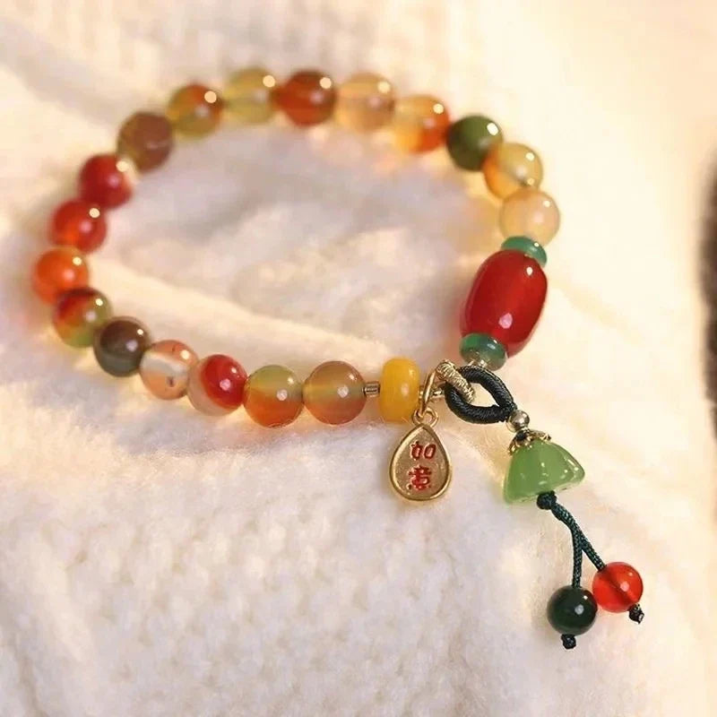 Tinkers Lily Valley Natural Stone Bracelet – Blooming Bell & Lucky Drop Charm