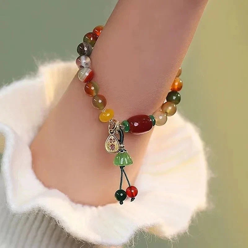 Tinkers Lily Valley Natural Stone Bracelet – Blooming Bell & Lucky Drop Charm