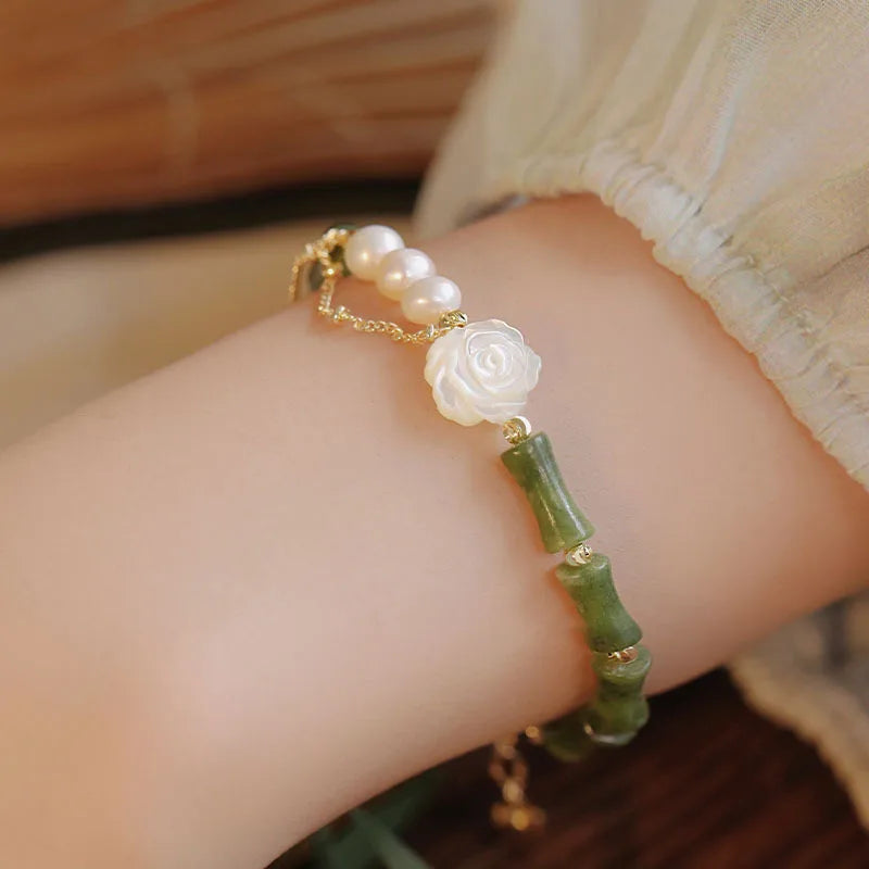 Tinkers NatureCraft Green Bamboo Bracelet — Natural Bead, 3 Styles