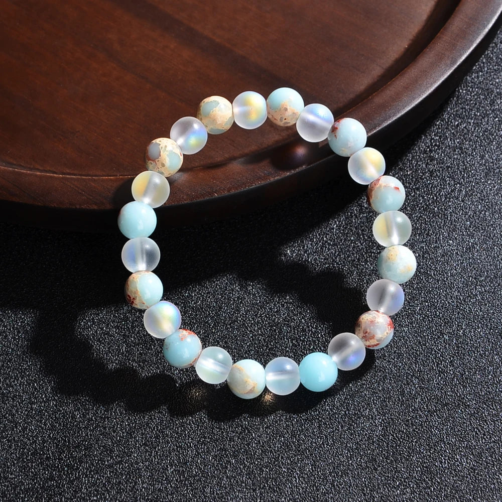 Aura Quartz Ocean Sediment Beaded Bracelet Signature