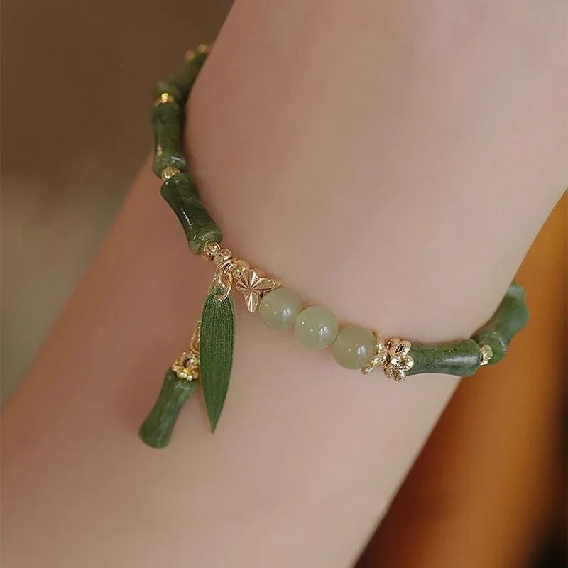 Tinkers NatureCraft Green Bamboo Bracelet — Natural Bead, 3 Styles