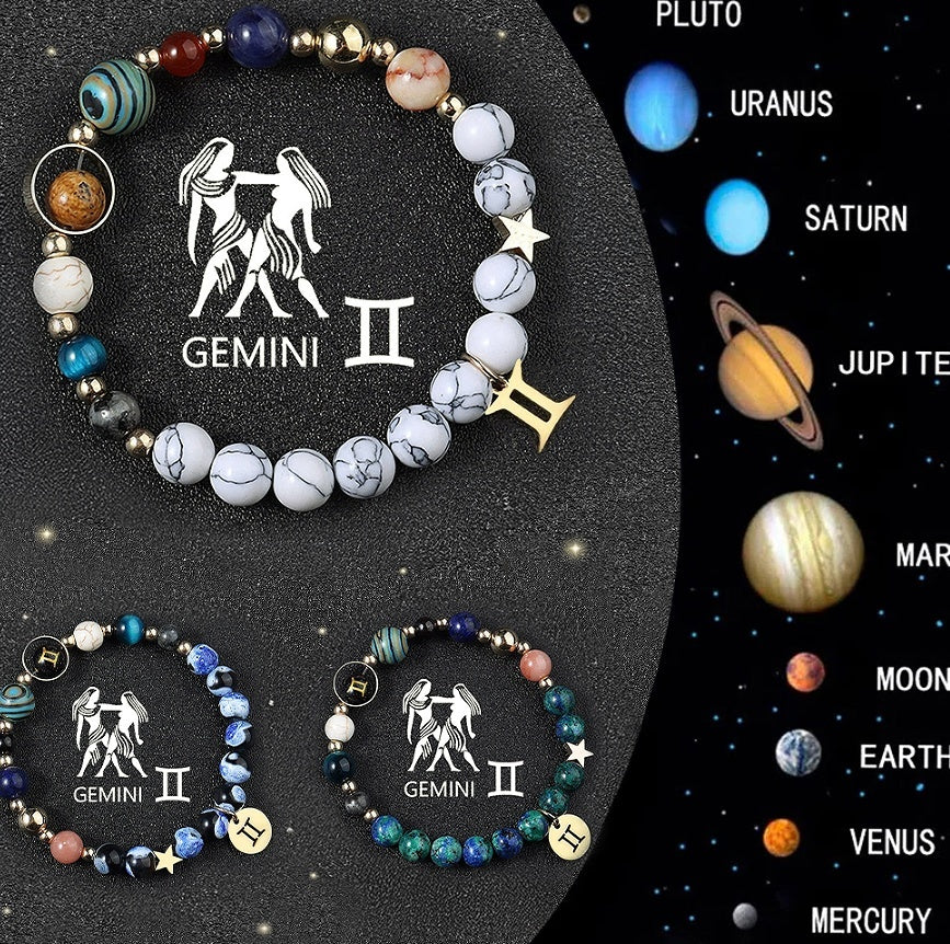 Tinkers Zodiac Crystal Bracelet Set – 3-Piece Stack, Your Sign, Your Stones