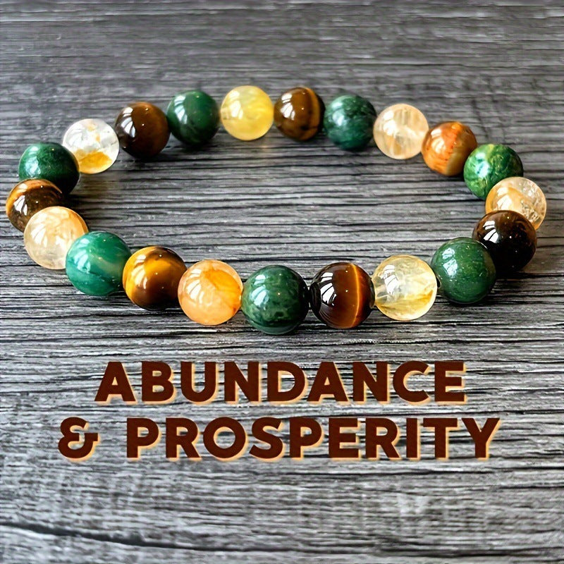 Tinkers Triple Stone Energy Bracelet – Citrine, Dongling & Malachite