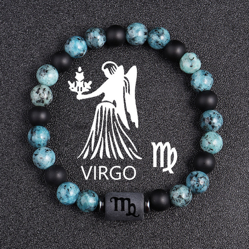 Tinkers Rare Obsidian Zodiac Bracelet Twelve Constellations