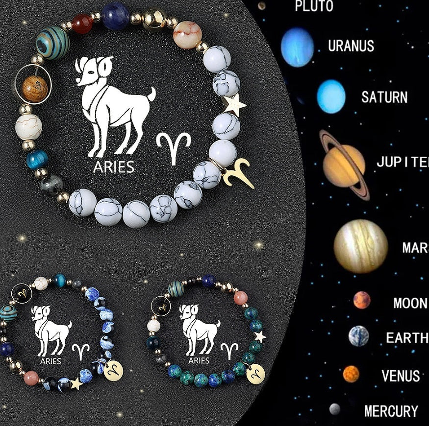 Tinkers Zodiac Crystal Bracelet Set – 3-Piece Stack, Your Sign, Your Stones