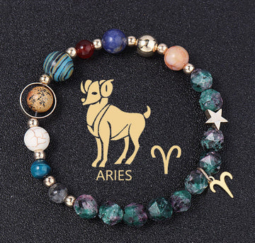 Tinkers Zodiac Natural Stone Bracelet – All 12 Constellations, Exclusive Edition