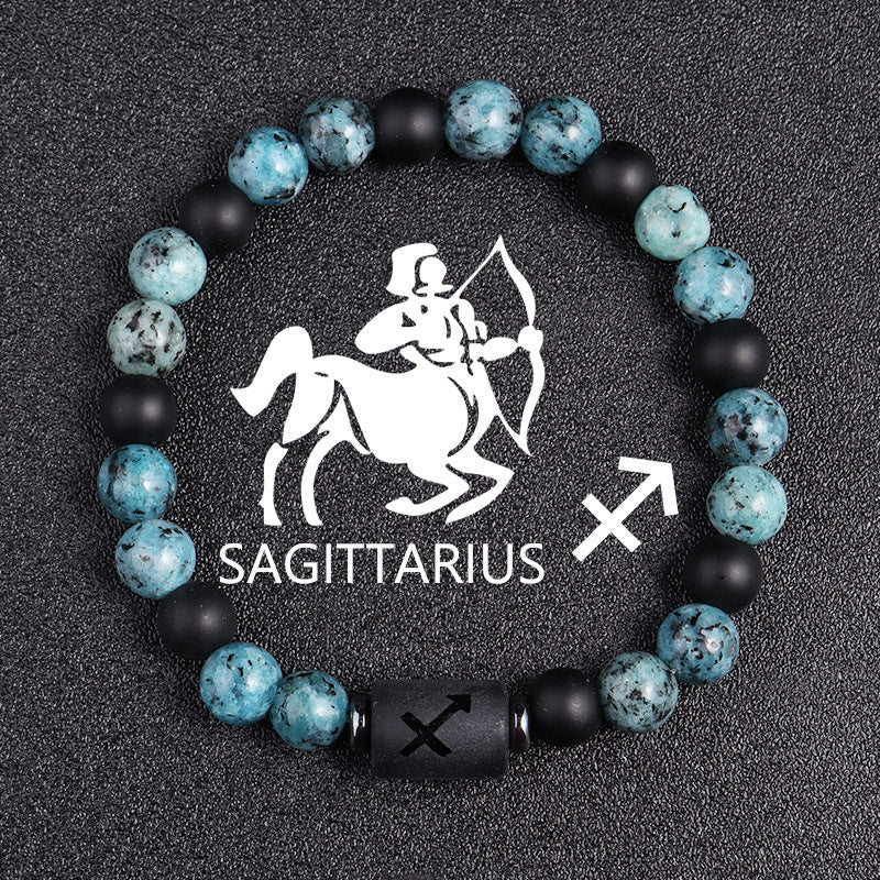 Tinkers Rare Obsidian Zodiac Bracelet Twelve Constellations