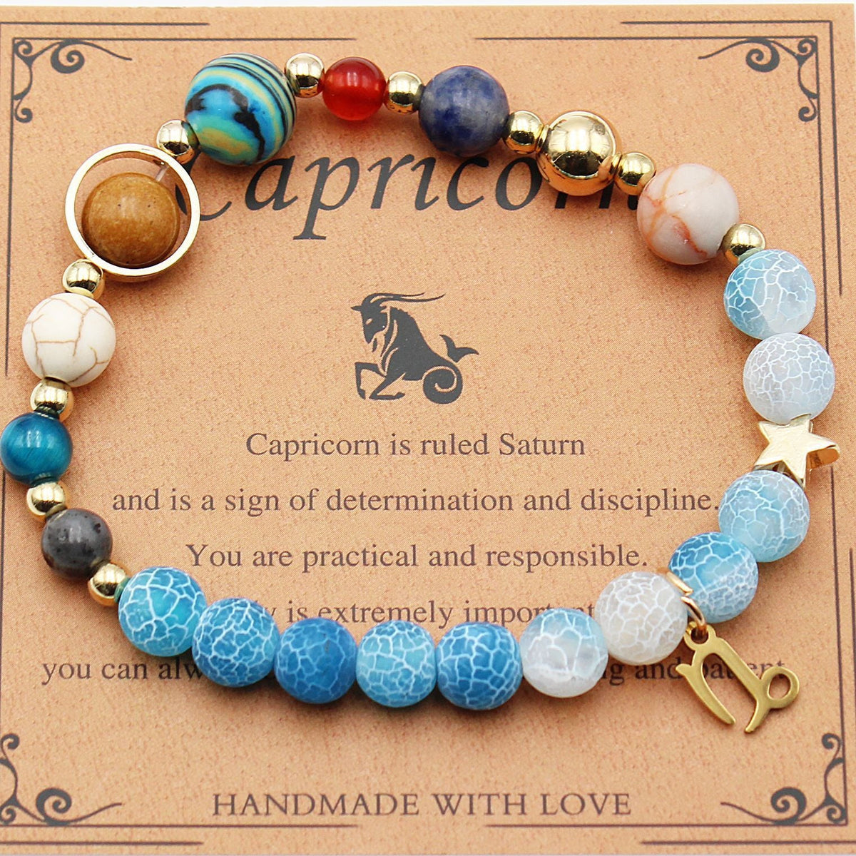Tinkers Zodiac Natural Stone Bracelet — All 12 Constellations, 3 Stone Styles
