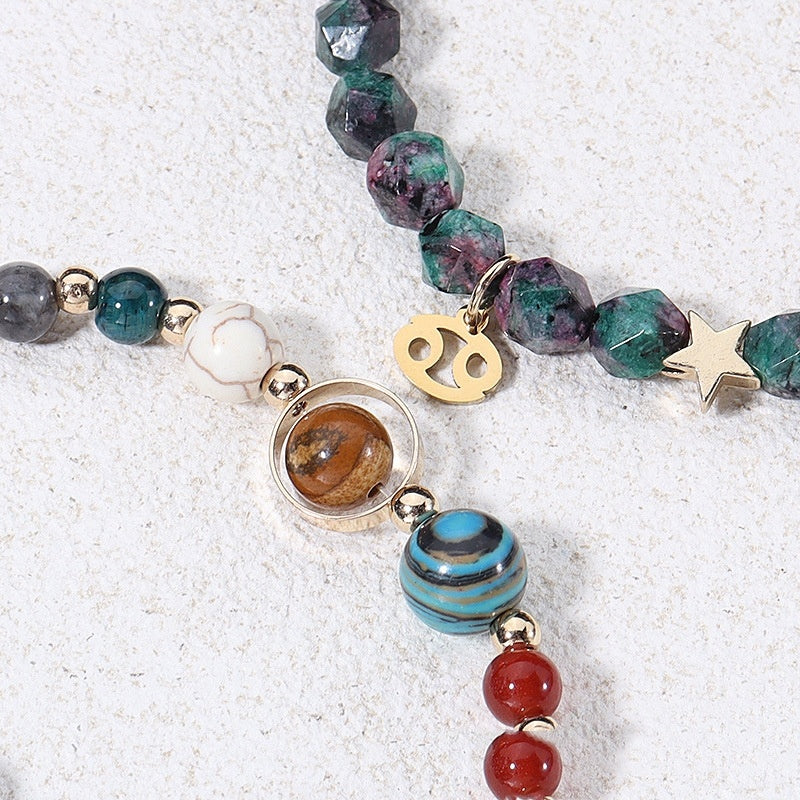 Tinkers Zodiac Natural Stone Bracelet – All 12 Constellations, Exclusive Edition