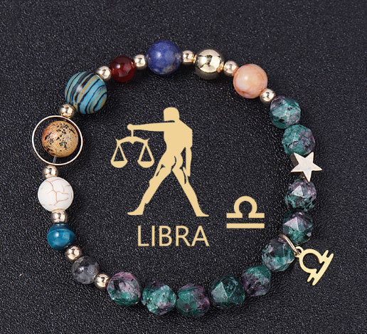 Tinkers Zodiac Natural Stone Bracelet – All 12 Constellations, Exclusive Edition