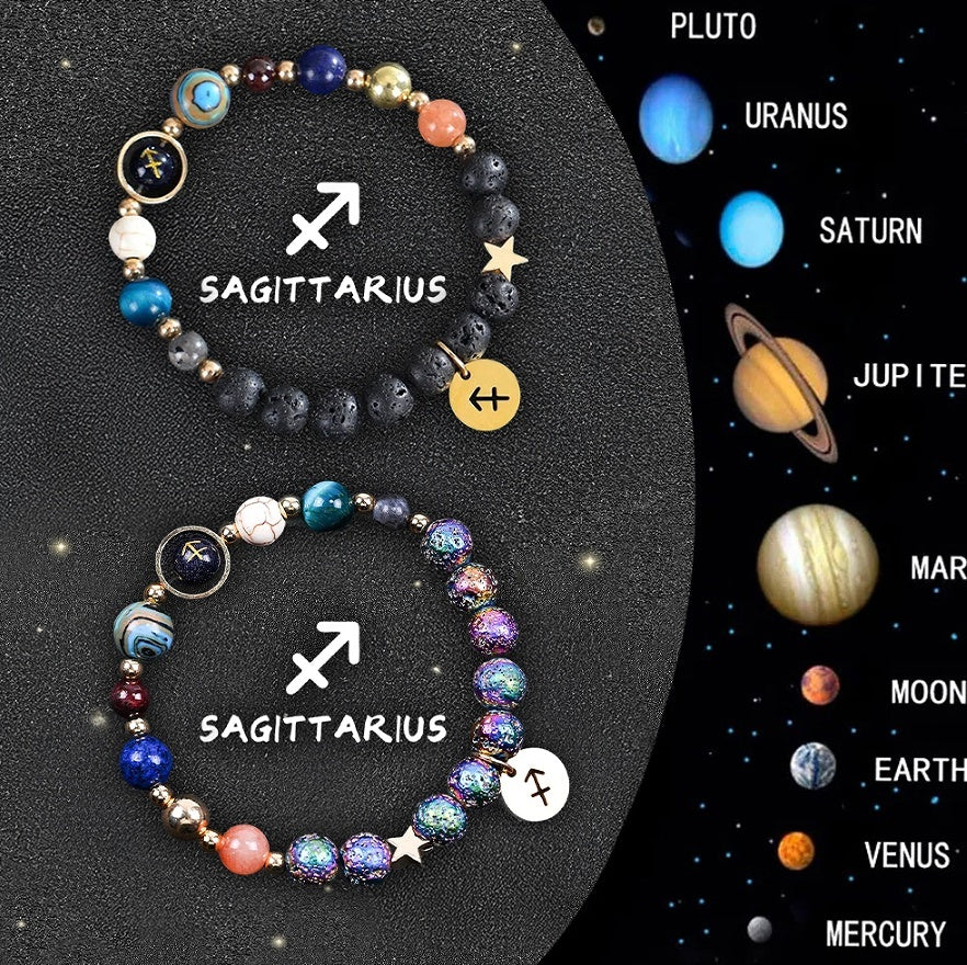 Tinkers Zodiac Stone Bracelet Set – 2-Piece Natural Stone, All 12 Signs