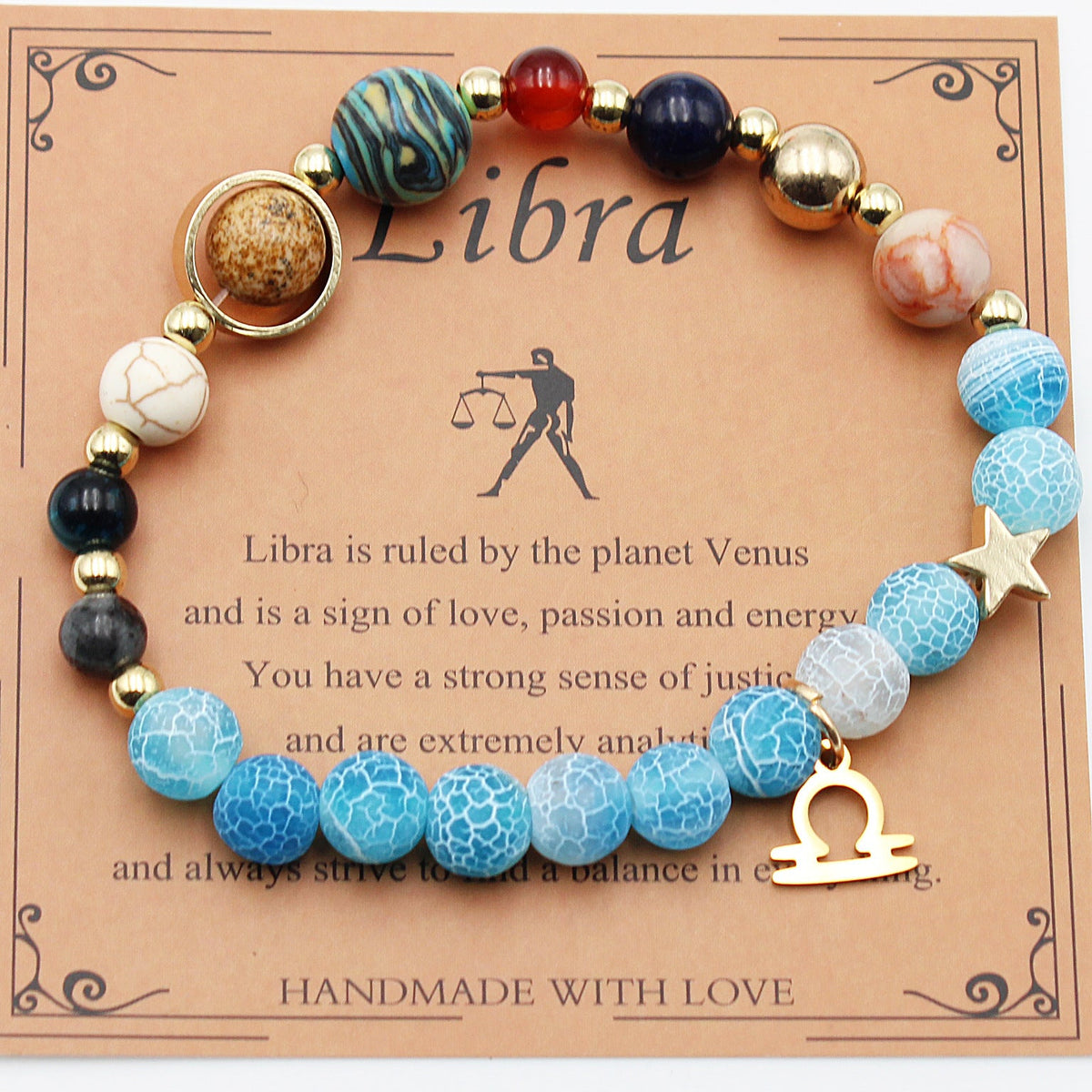 Tinkers Zodiac Natural Stone Bracelet — All 12 Constellations, 3 Stone Styles