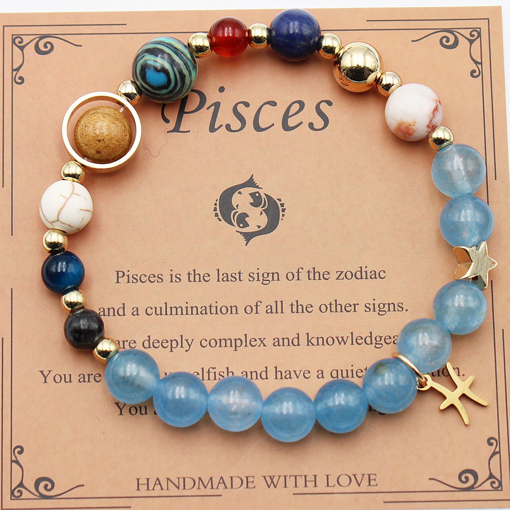 Tinkers Zodiac Natural Stone Bracelet — All 12 Constellations, 3 Stone Styles