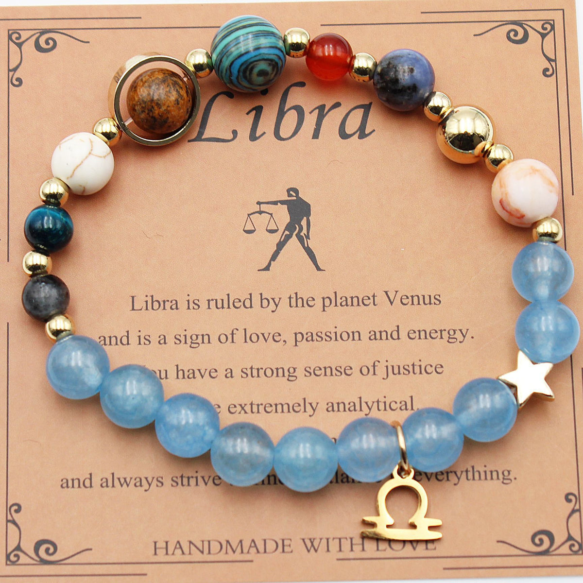 Tinkers Zodiac Natural Stone Bracelet — All 12 Constellations, 3 Stone Styles